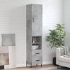 vidaXL Highboard betonggr&aring; 34,5x34x180 cm konstruert tre