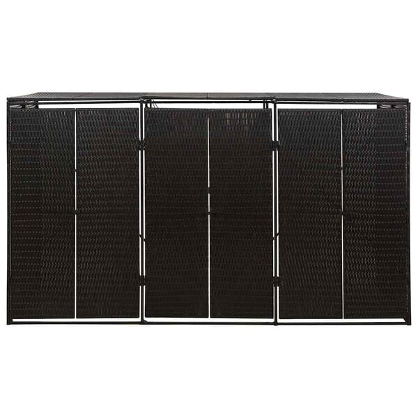 vidaXL S&oslash;ppeldunkskur trippel svart 207x80x117 cm polyrotting