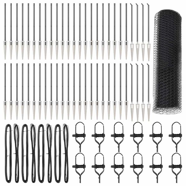 vidaXL Gjerdep&aring;le Gr&aring; 100 x 0,4 m (13 mm netting) St&aring;l og PVC