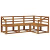 vidaXL Utend&oslash;rs sofa-sett 4 pcs Naturlig Solid akasietre