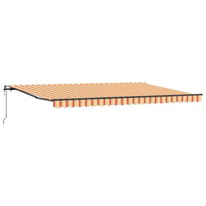 vidaXL Uttrekkbar markise Gul og oransje 500 &times; 350 cm