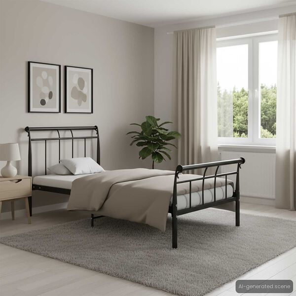 vidaXL Sengeramme svart metall 100x200 cm