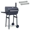 vidaXL Kullgrill 75 x 48 x 120 cm S&oslash;lv Pulverlakkert st&aring;l og plast