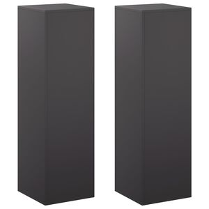 vidaXL Planteholder 2 pcs Svart 30 x 30 x 100 cm St&aring;l
