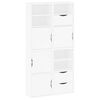 vidaXL Sideskap 4 stk ODDA hvit 40x24x79 cm heltre furu