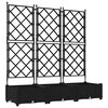 vidaXL Hageblomsterpotte 3 stk. Svart 120 x 40 x 125,5 cm PP