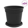 vidaXL Plantepotter 24 pcs Svart &Oslash; 17 x 14 cm Plast