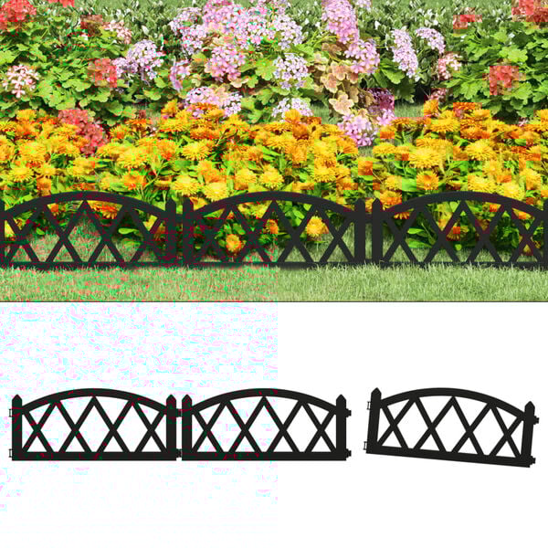 vidaXL Plenkanter 17 stk svart 10 m PP