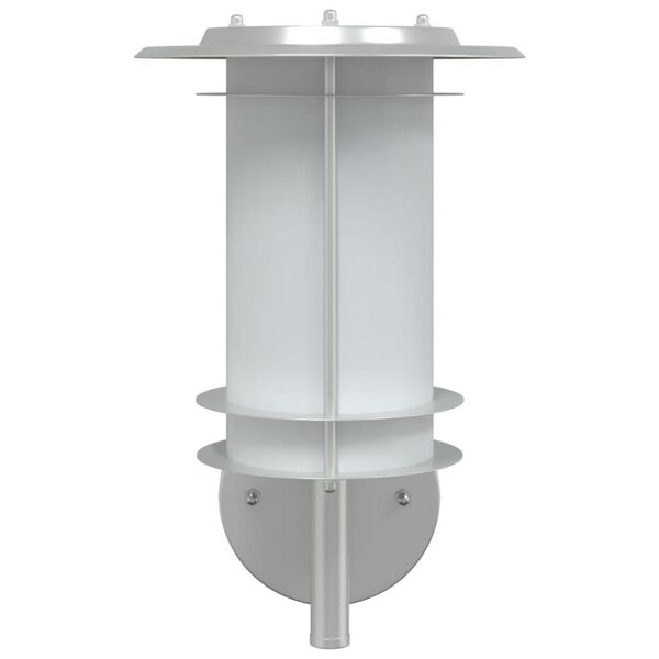 vidaXL Veggmontert utelamper 2 stk sølv rustfritt stål