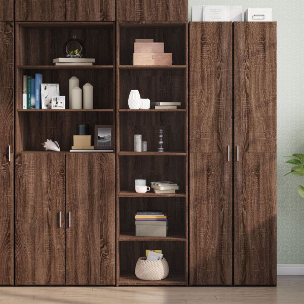 vidaXL Highboard brun eik 50x41x185 cm konstruert tre