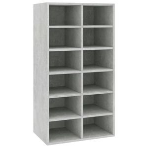 vidaXL Skohylle betonggr&aring; 54x34x100,5 cm konstruert tre