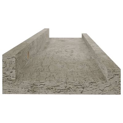vidaXL Vegghyller 2 stk betonggrå 40x9x3 cm