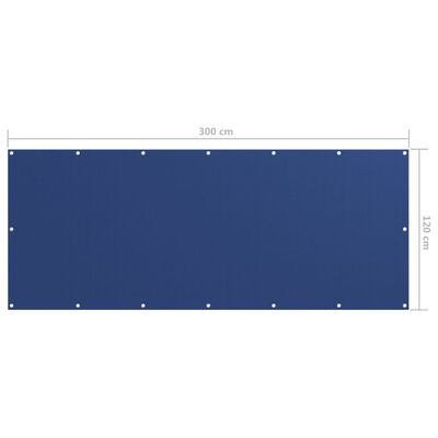 vidaXL Balkongskjerm blå 120x300 cm oxfordstoff