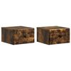 vidaXL Vegghengt Nattbord med skuff 2 pcs R&oslash;kt Eik 34,5 x 33 x 20 cm