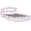 vidaXL Seng med bokhylle uten madrass hvit 140x190 cm heltre