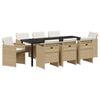 vidaXL Hage Spisegruppe 9 pcs Beige polyrotting