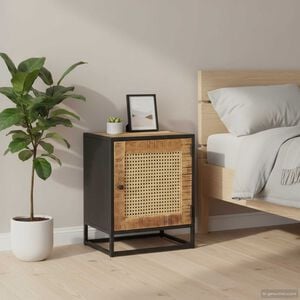 vidaXL Nattbord 40x30x50 cm grovt heltre mango og naturlig stokk