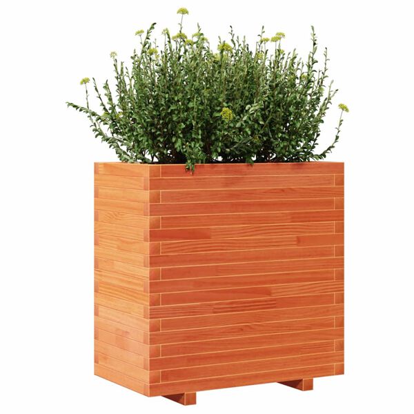 vidaXL Plantekasse voksbrun 70x40x72 cm heltre furu