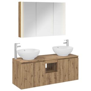 vidaXL Baderomsskapsett 4 pcs Artisan eik Konstruert tre