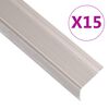 vidaXL Trappeneser L-form 15 stk aluminium 90 cm champagne