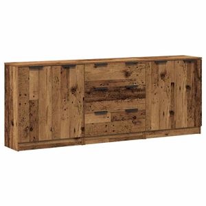 vidaXL Skjenker 3 stk gammelt tre 60x30x70 cm konstruert tre