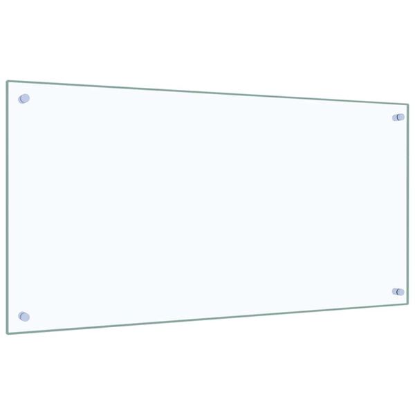 vidaXL Kj&oslash;kkenbakplate 2 pcs Gjennomsiktig 100 x 50 cm herdet glass