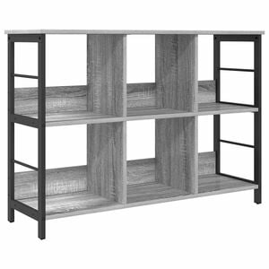 vidaXL Bokhylle 6 niv&aring;er 102 x 32 x 72,5 cm Konstruert tre Gr&aring; Sonoma