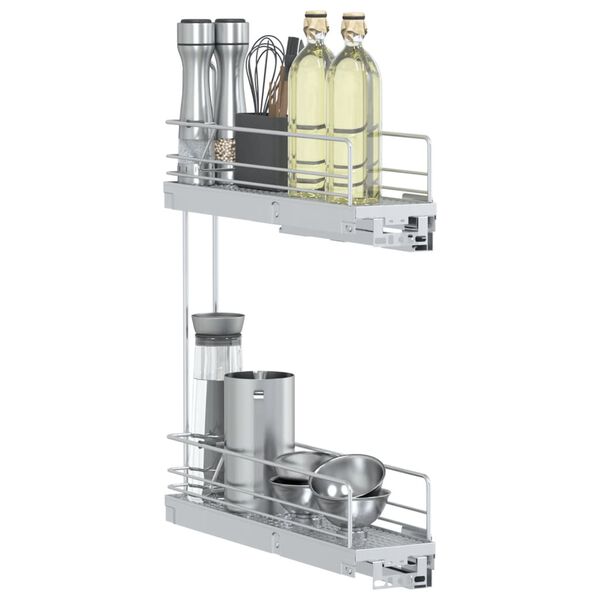 vidaXL Uttrekkbare tr&aring;dkurver 2 etasjer 47x12x56 cm