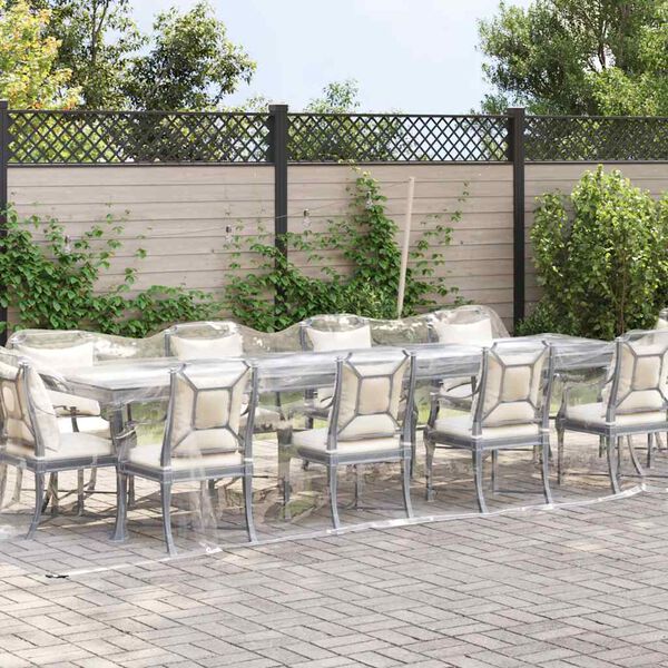 vidaXL Klar presenning med maljer 3x12 m PVC