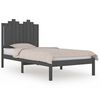vidaXL Sengeramme gr&aring; heltre furu 75x190 cm Small Single