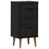 vidaXL Kommode MOLDE Svart 40 x 35 x 82 cm Heltre furu