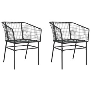 vidaXL Hagestoler 2 stk svart polyrotting