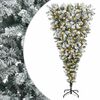 vidaXL Opp-ned kunstig hengslet juletre 150 cm 150 LED-lys Varmhvit