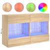 vidaXL Vegghengt TV-benk med LED sonoma eik 98,5x30x60,5 cm