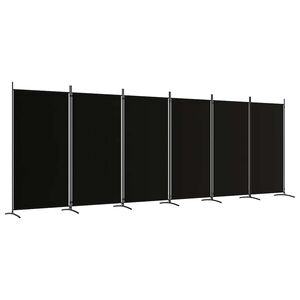 vidaXL Romdeler med 6 paneler svart 520x180 cm stoff