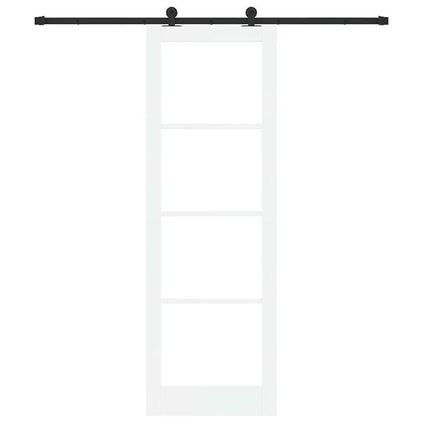 vidaXL Skyved&oslash;r ORKDAL Hvit 78 x 232 cm Massivt furutre og glass