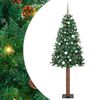 vidaXL Slim juletre med 300 LED gr&oslash;nn 180 cm PVC og Massivt Furu tre