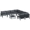 vidaXL Hagesofa Set 9 stk. Svart St&aring;l