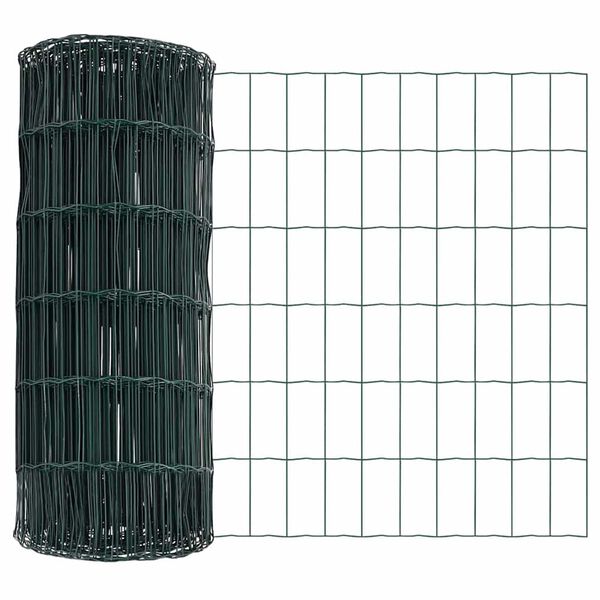 vidaXL Euro gjerde grønn 0.4 x 10 m PVC-belagt jern