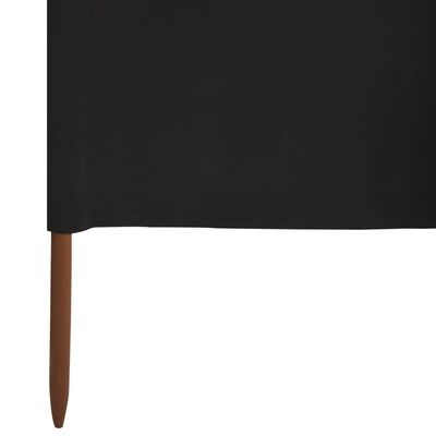 vidaXL Vindskjerm 5 paneler stoff 600x80 cm svart