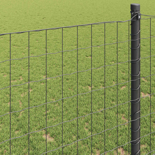 vidaXL Euro gjerde Grå 1.2 x 25 m PVC-belagt jern