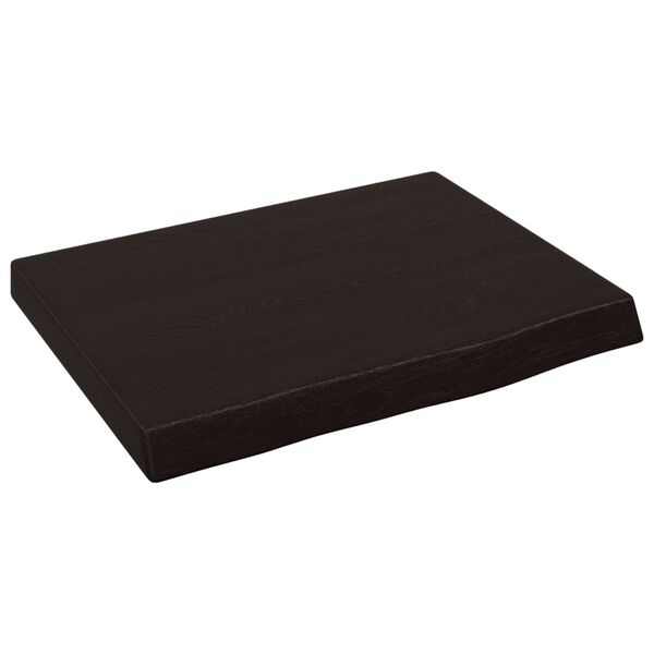 vidaXL Benkeplate til bad m&oslash;rkebrun 40x30x(2-4) cm behandlet heltre