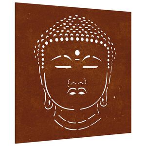 vidaXL Veggdekorasjon til hage 55x55 cm cortenst&aring;l Buddha-design