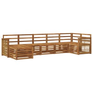 vidaXL Seksjonssofa Sett 6 pcs Naturlig Solid akasietre
