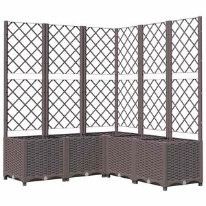 vidaXL Plantekasse med espalier brun 120x120x136 cm PP
