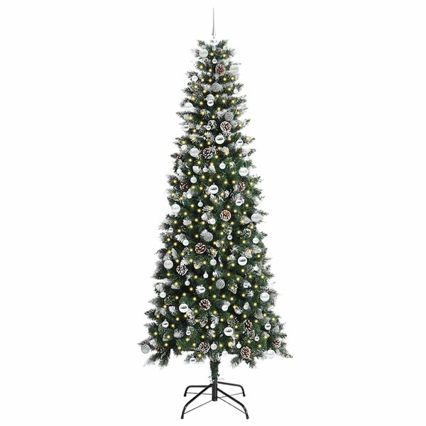 vidaXL Kunstig juletre med 300 LED gr&oslash;nn 240 cm PVC og plast og st&aring;l