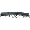 vidaXL Hagesofa Set med pute 10 pcs Svart St&aring;l