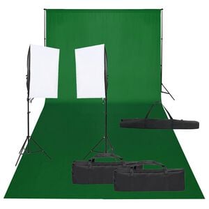 vidaXL Fotostudiosett med lyssett og bakgrunn