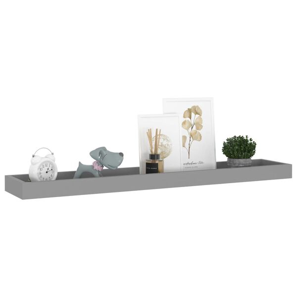 vidaXL Loggia-vegghyller 4 stk gr&aring; 80x15x4 cm MDF