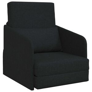 vidaXL Sammenleggbar Sofa seng Svart 65 x 80 x 83 cm stoff